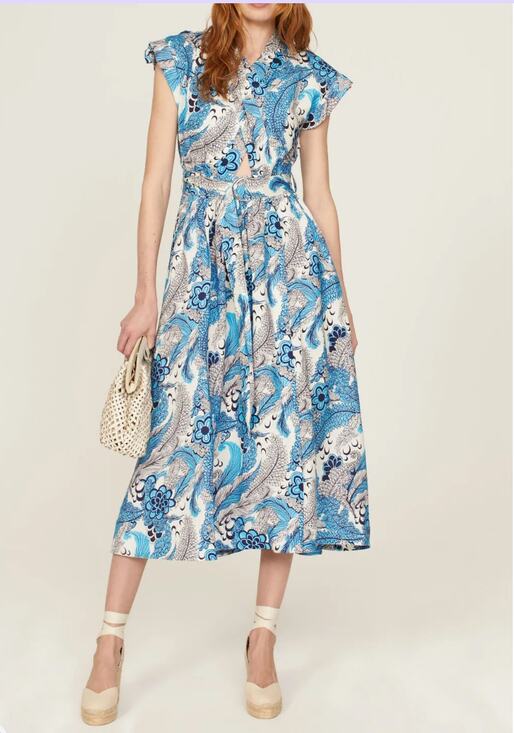 Derek Lam Dresses & Skirts - Derek Lam Collective RTR Floral Linen Blend Blue White Dress Size IT 38 US 2